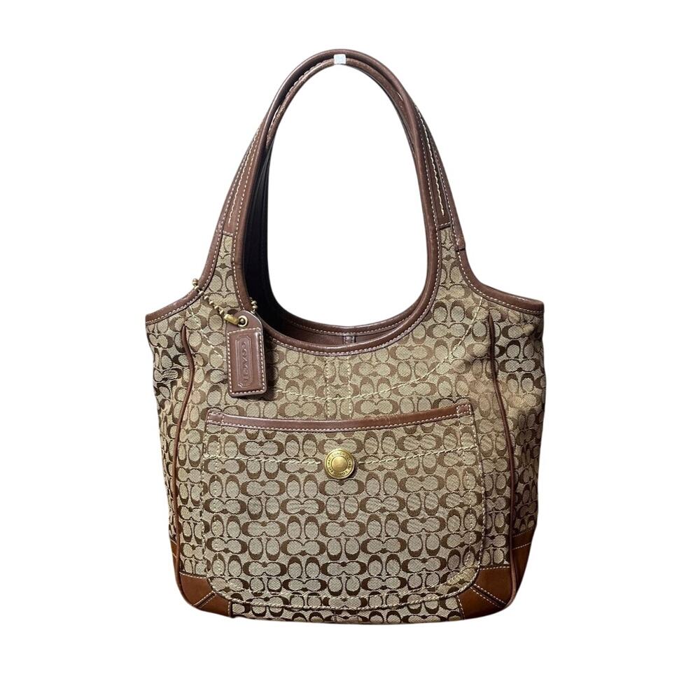Coach Ergo Signature Canvas Hobo Tote Brown Y2K Almost Vintage